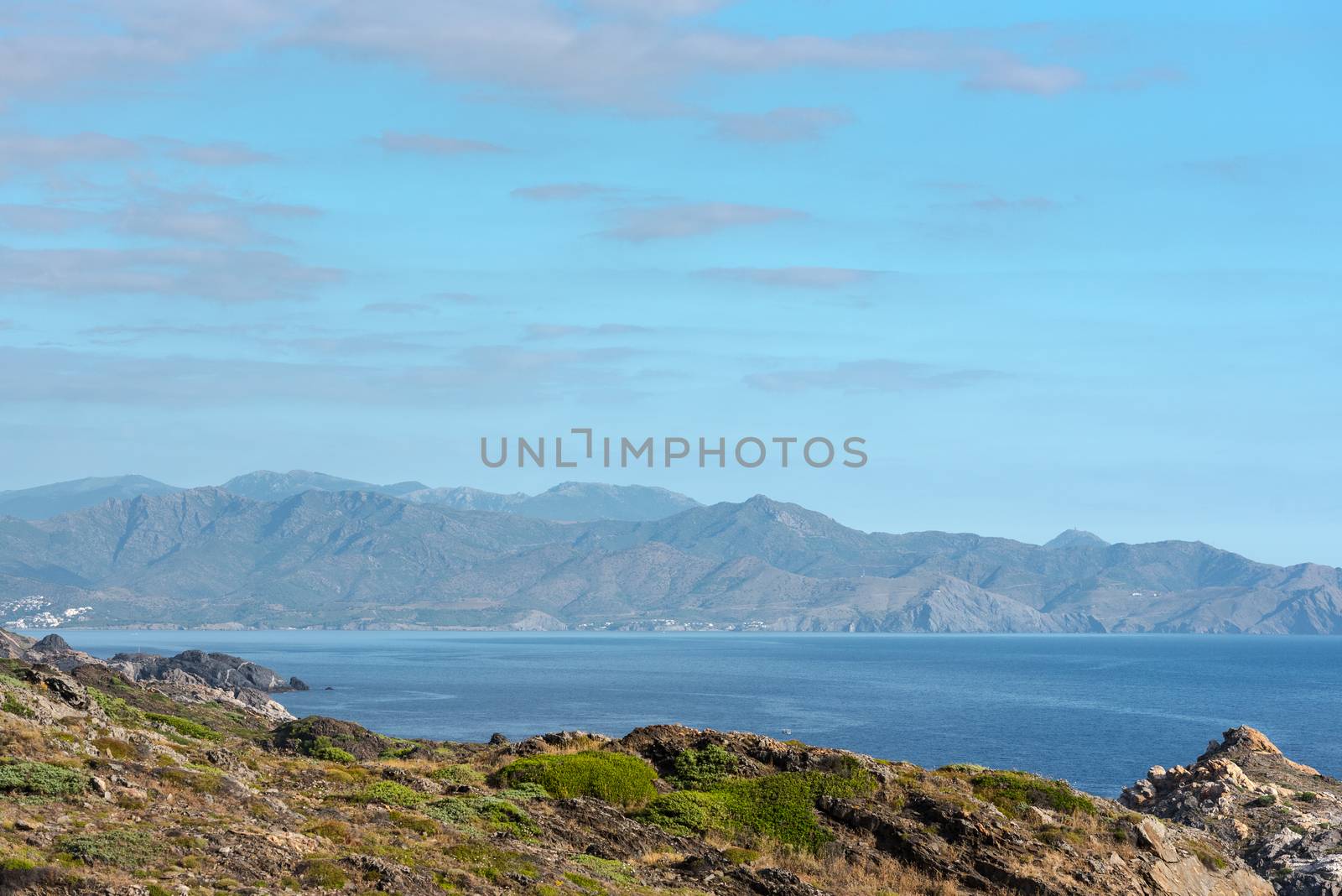 Sea landscape with Cap de Creus, natural park. Eastern point of  by martinscphoto