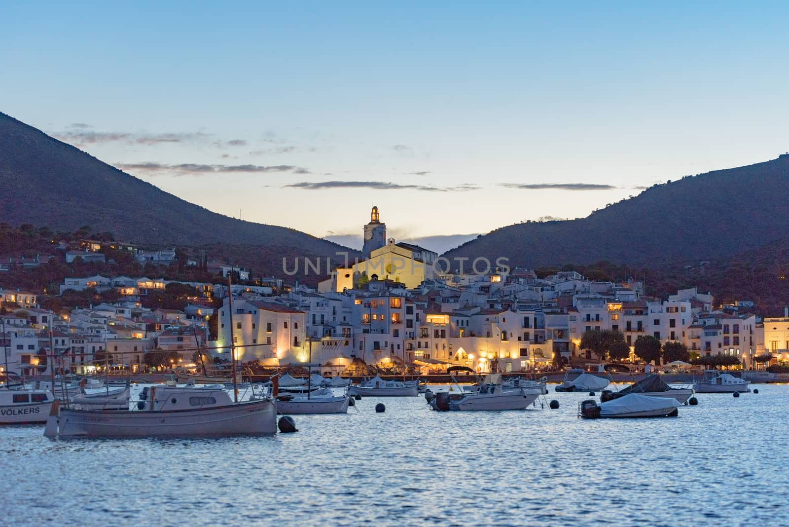 Cityscape in Cadaques, Girona, Spain in summer.