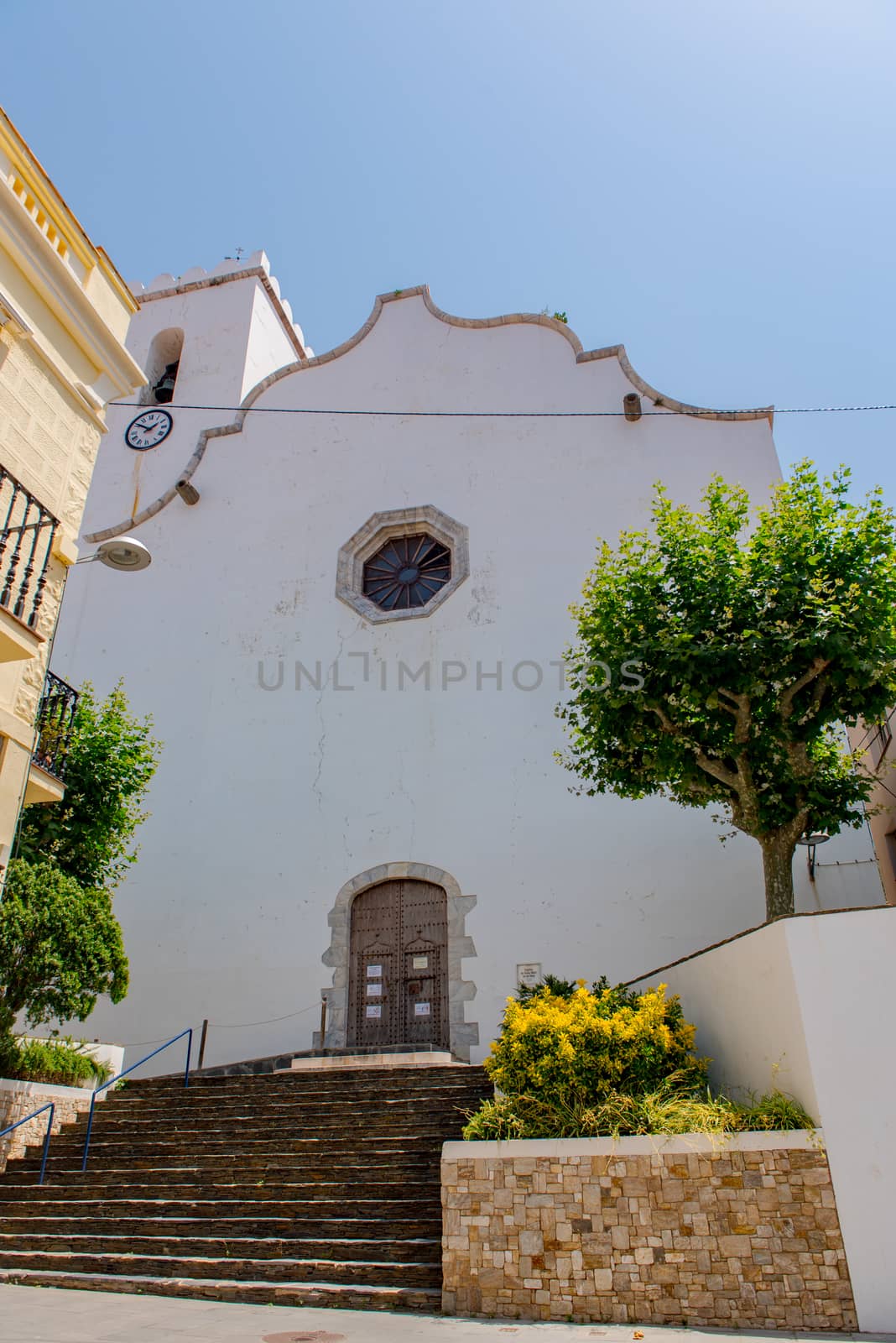  View of The church is dedicated to Santa Maria de les Neus in P by martinscphoto