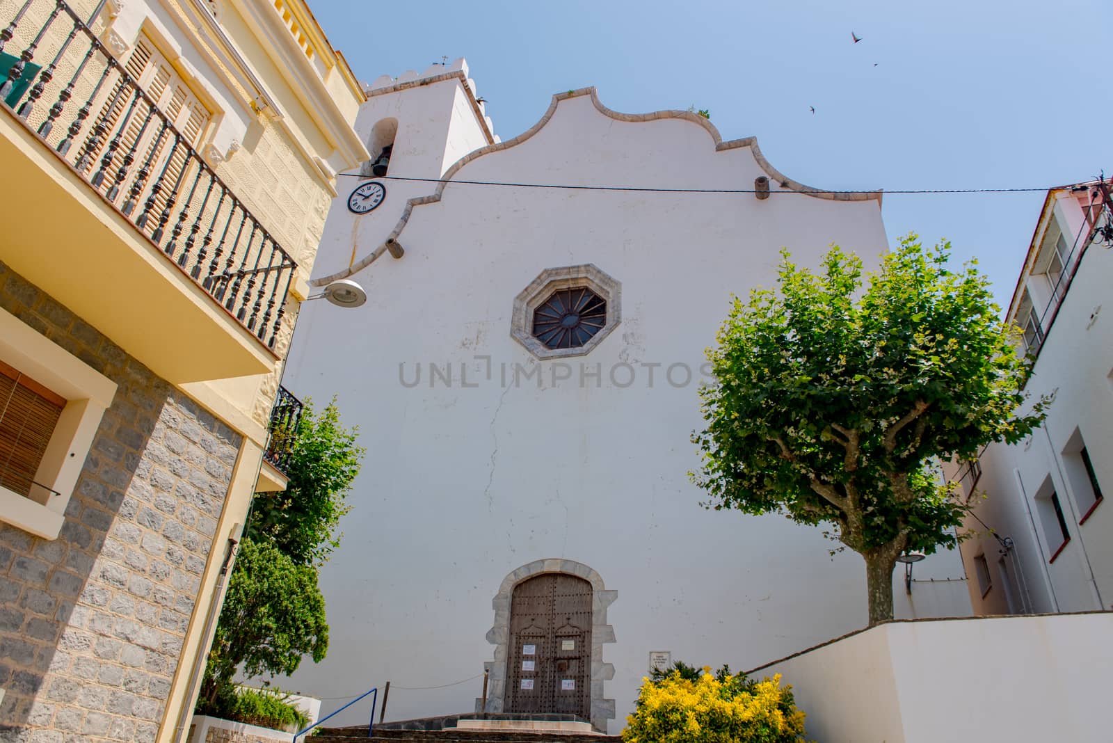  View of The church is dedicated to Santa Maria de les Neus in P by martinscphoto
