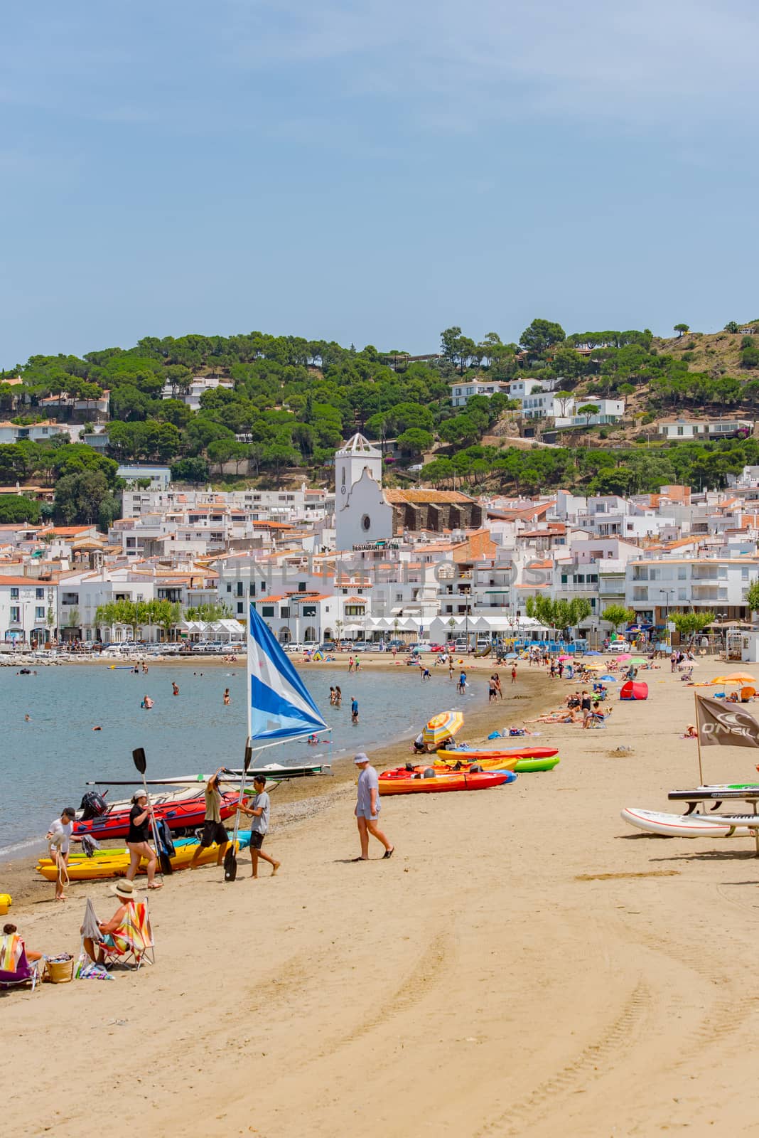 Port de la Selva, Spain : 9 July 2020 : View of Port de la Selva, one of the most touristic villages of Costa Brava, on 9 July 2020, in Port de la Selva, Catalonia, Spain.