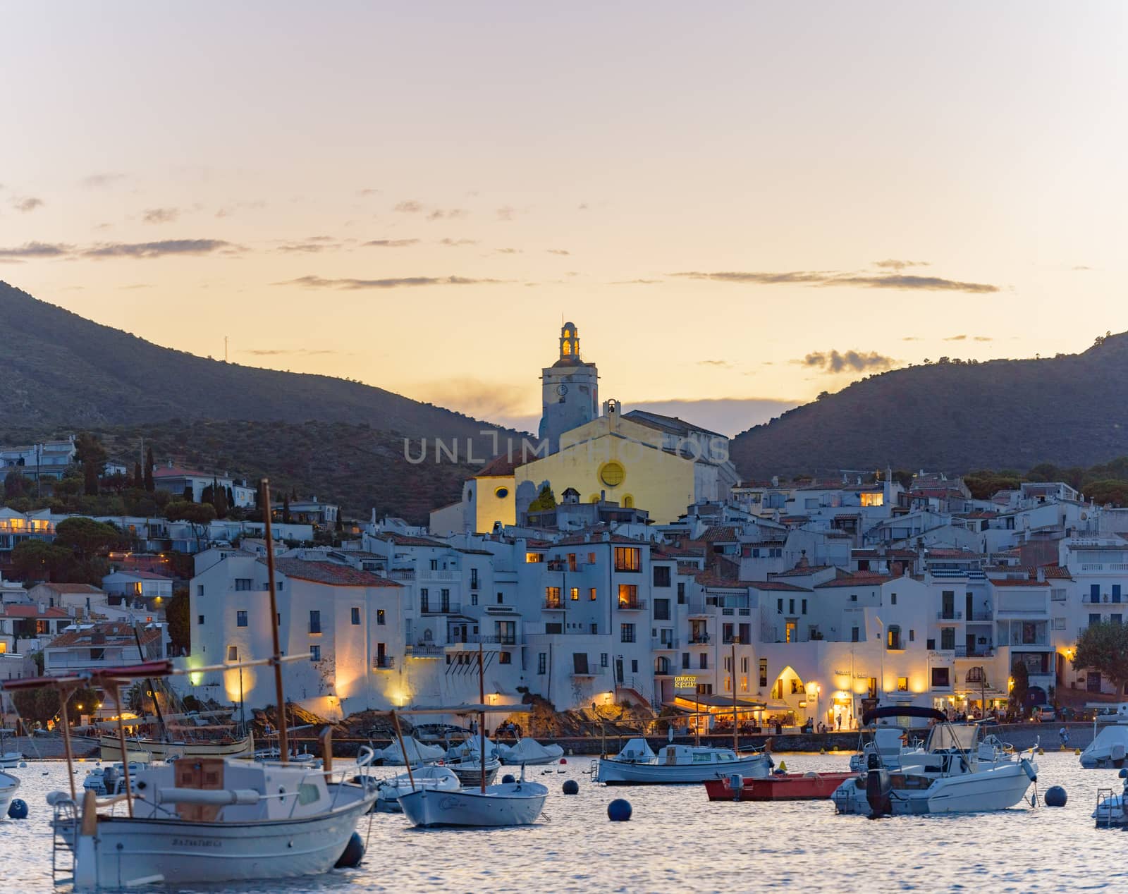 Cityscape in Cadaques, Girona, Spain in summer.