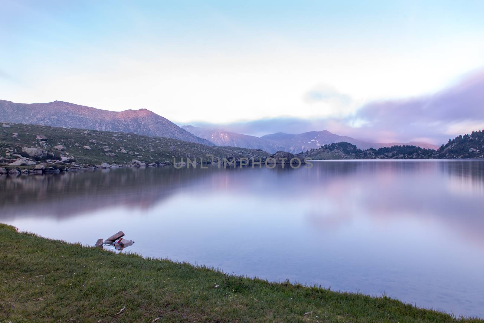 Landscape in Montmalus Lake in summer on Andorra by martinscphoto