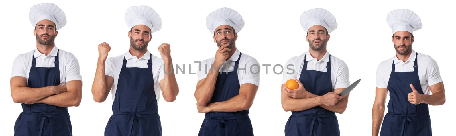 Cook or chef man set isolated on white by ALotOfPeople