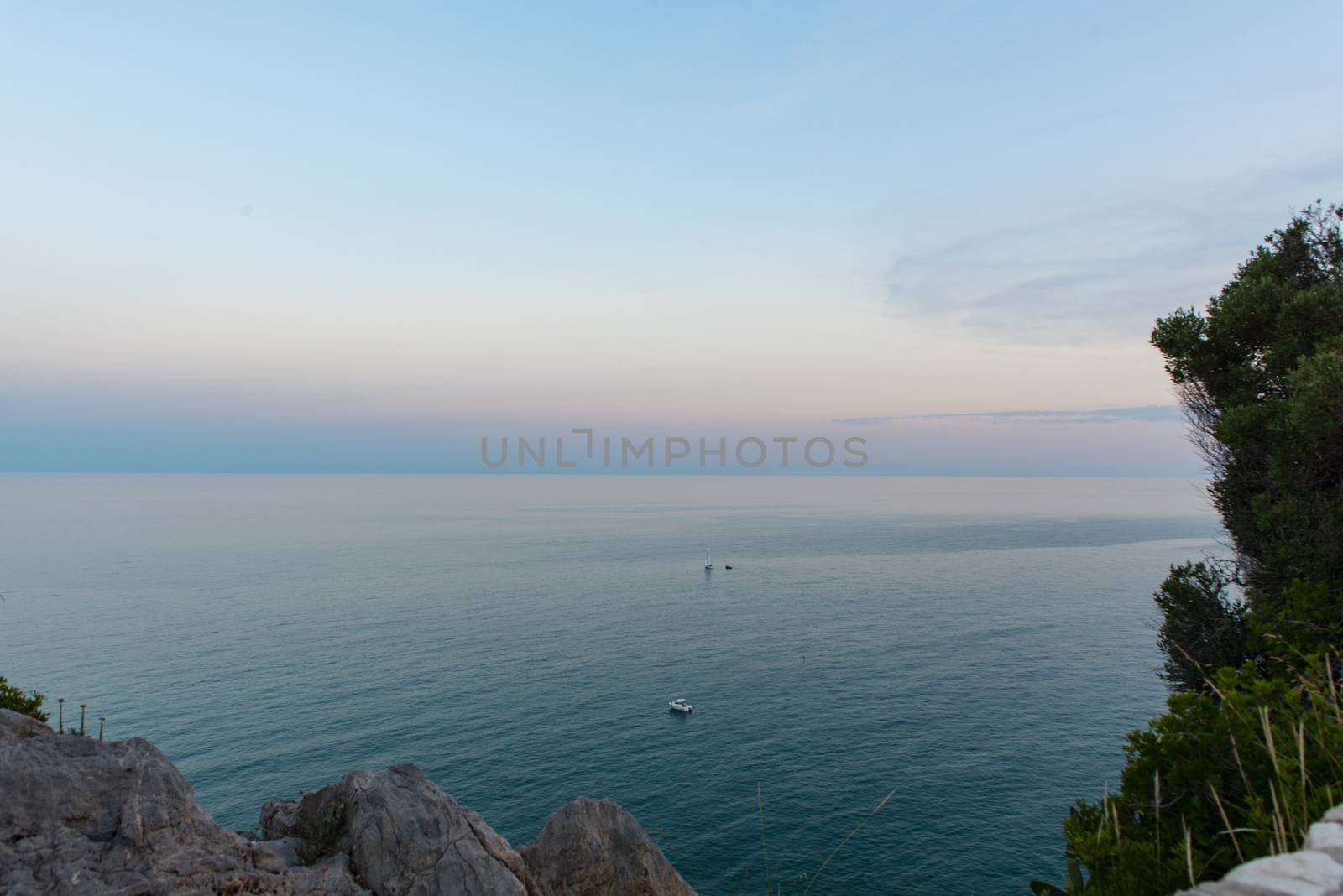 Cityscape in Castelldefels in Barcelona in summer on June 2020.