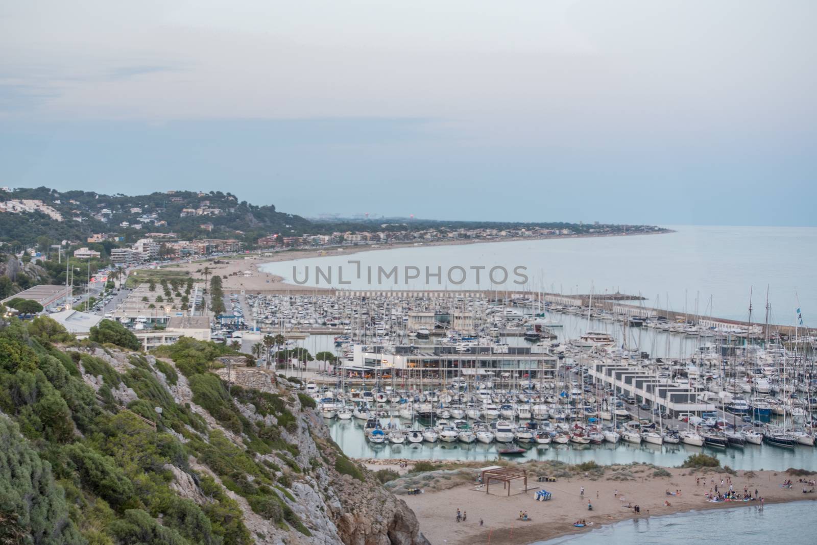 Boats on the coast of Castelldefels in Barcelona in summer after by martinscphoto