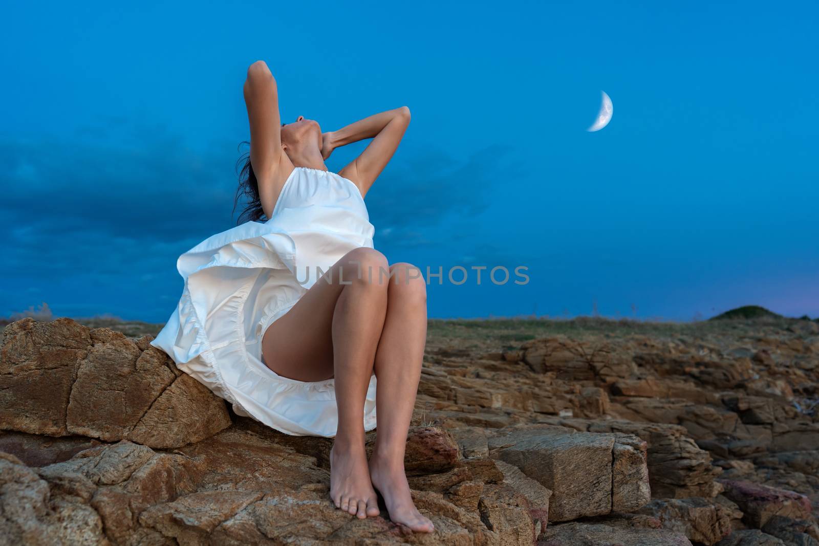 Romance fantasy scene with a beautiful young woman holding her h by robbyfontanesi