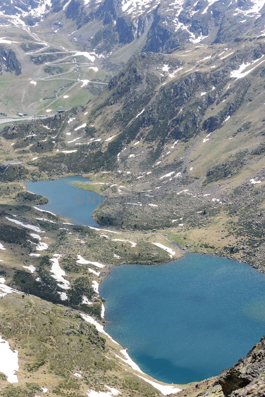 Beautiful view hiking in the Andorra Pyrenees Mountains in Ordin by martinscphoto