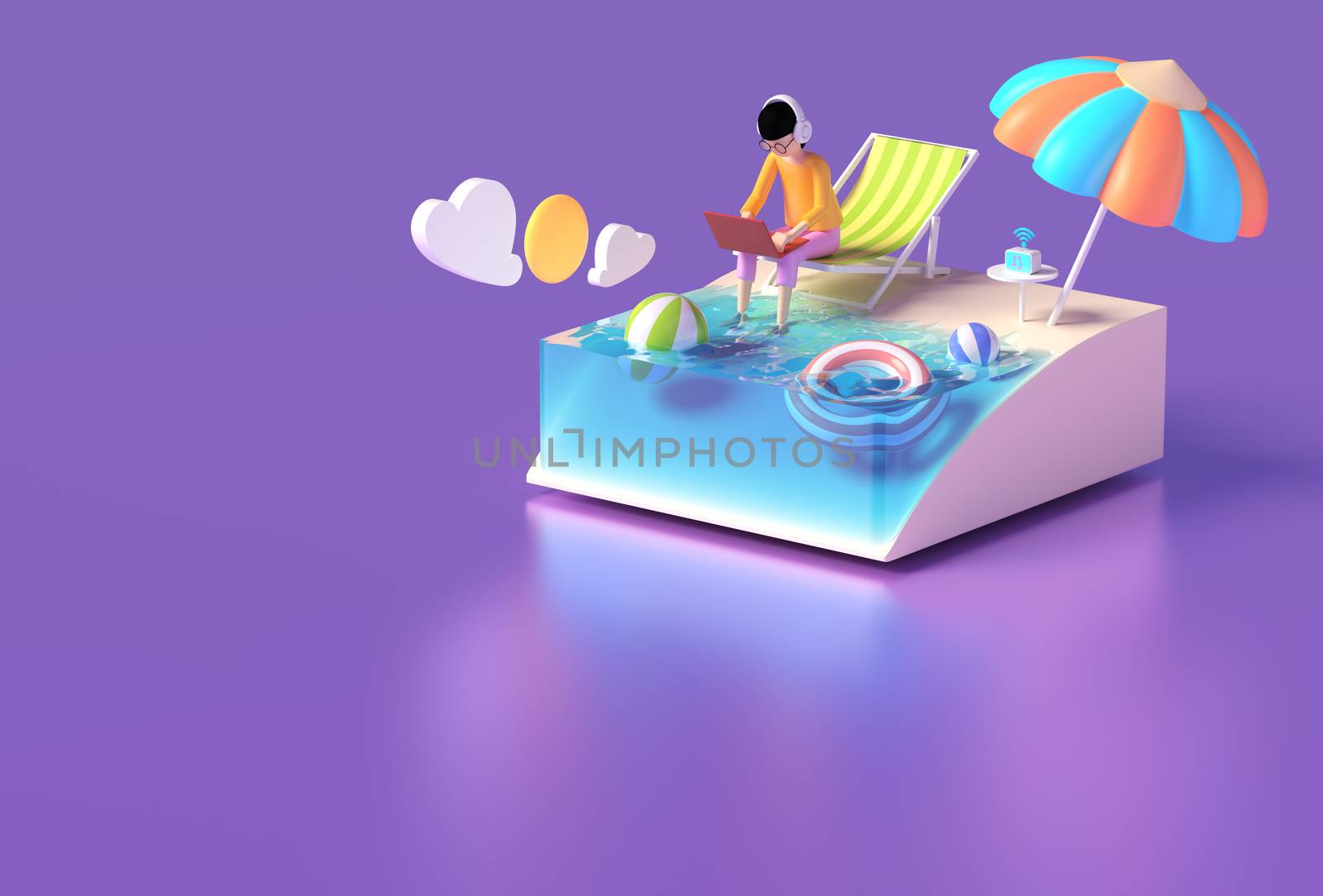 man working beach summer by planktoncg