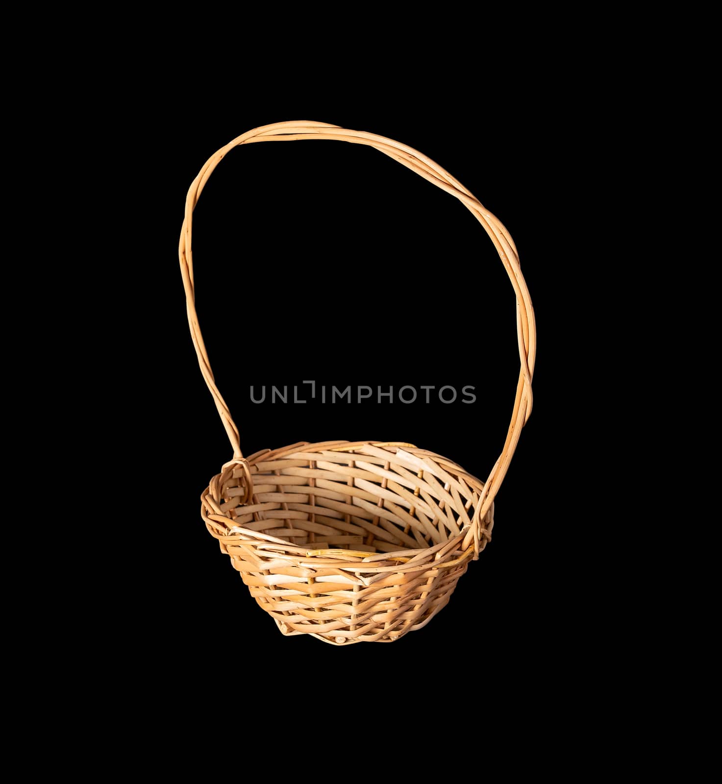 Wooden flower basket with isolated on a black background. by 977_ReX_977