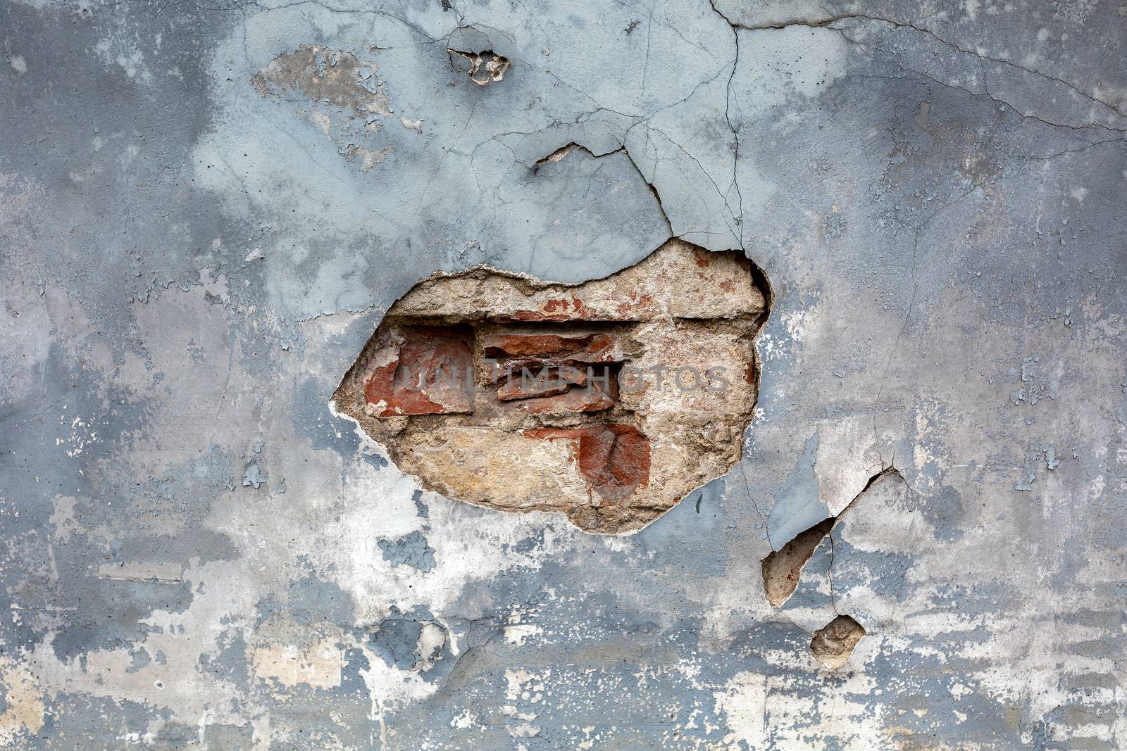 Background with old brown cracked stucco on a gray wall texture by 977_ReX_977