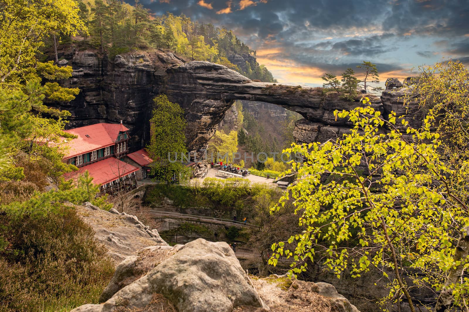 Pravcice Gate is the largest natural rock gate on the European and a national nature monument. It is the most beautiful natural formation in Bohemian Switzerland and is the symbol of the entire area.