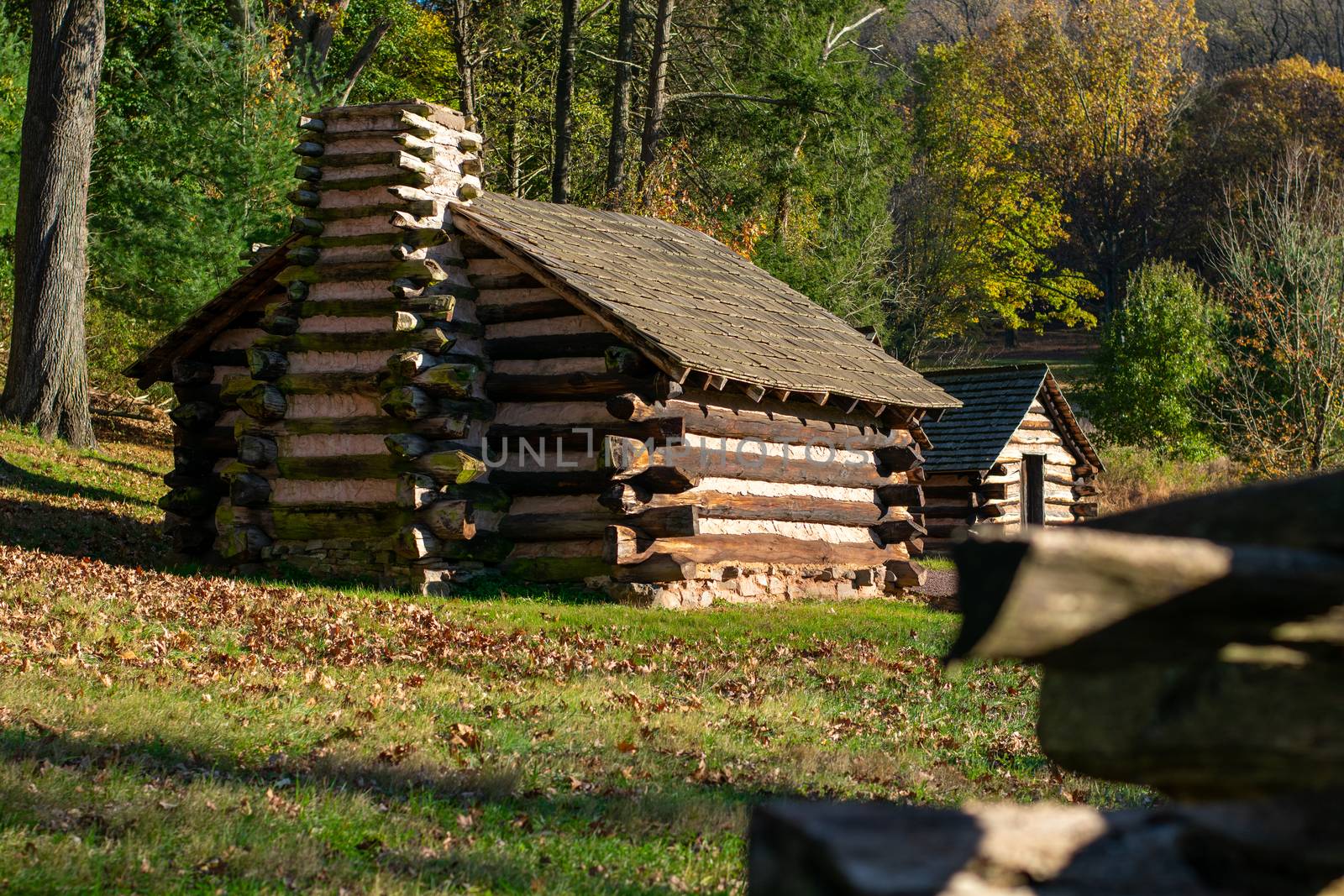 A Reproduction Log Hut at Valley Forge National Historical Park