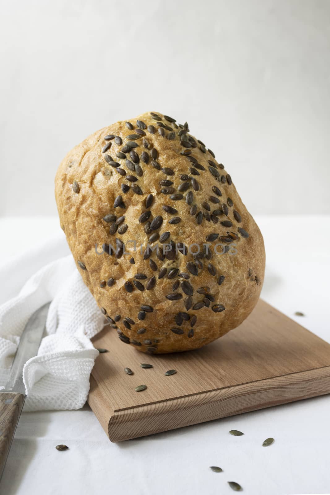 Bread with mixed seeds pumpkin, sunflower, sesame.