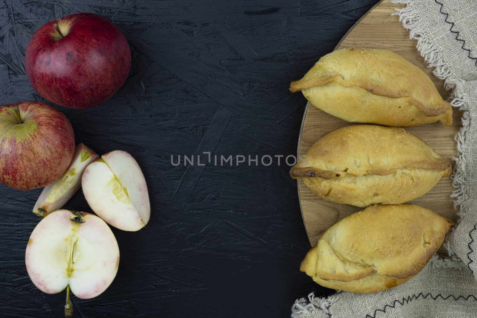 small pies with apples in Russian style.