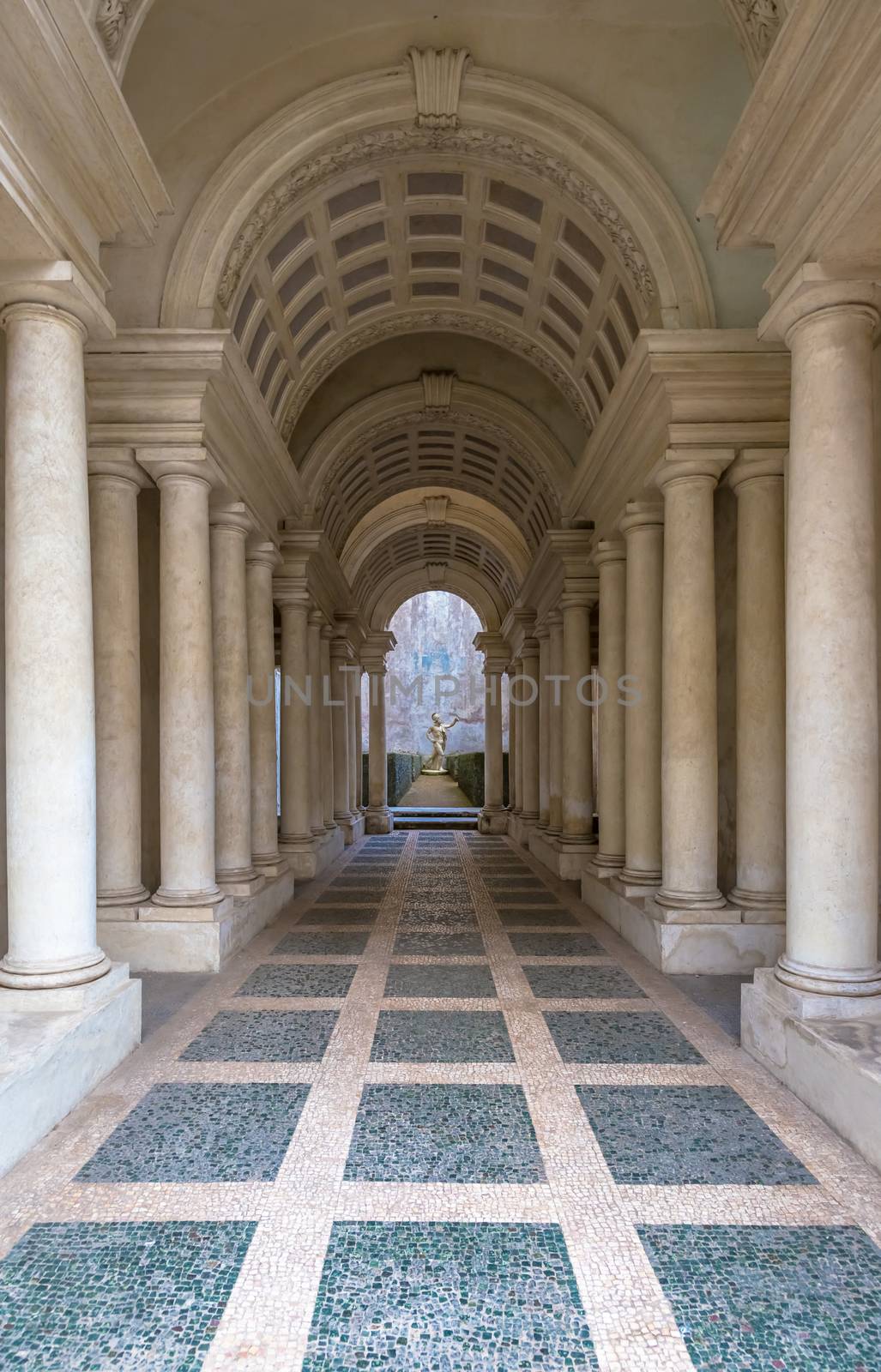 Luxury palace with marble columns in Rome by Perseomedusa