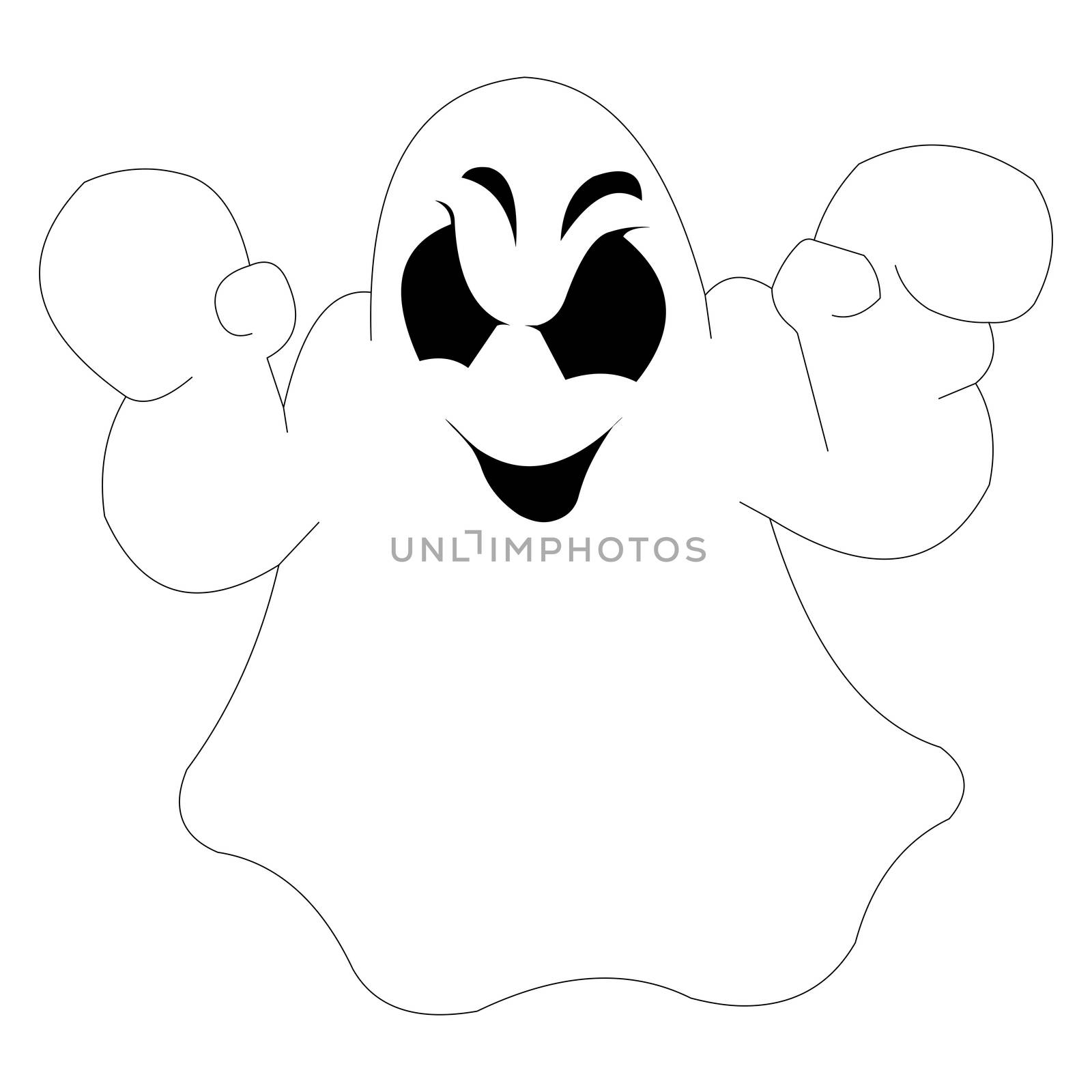 A white Halloween scary ghost.