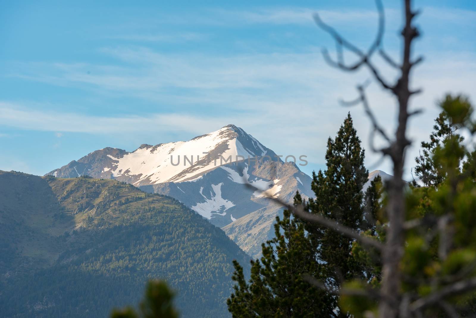 Landscape of Parc Natural Comunal de les Valls del Comapedrosa national park in Andorra.