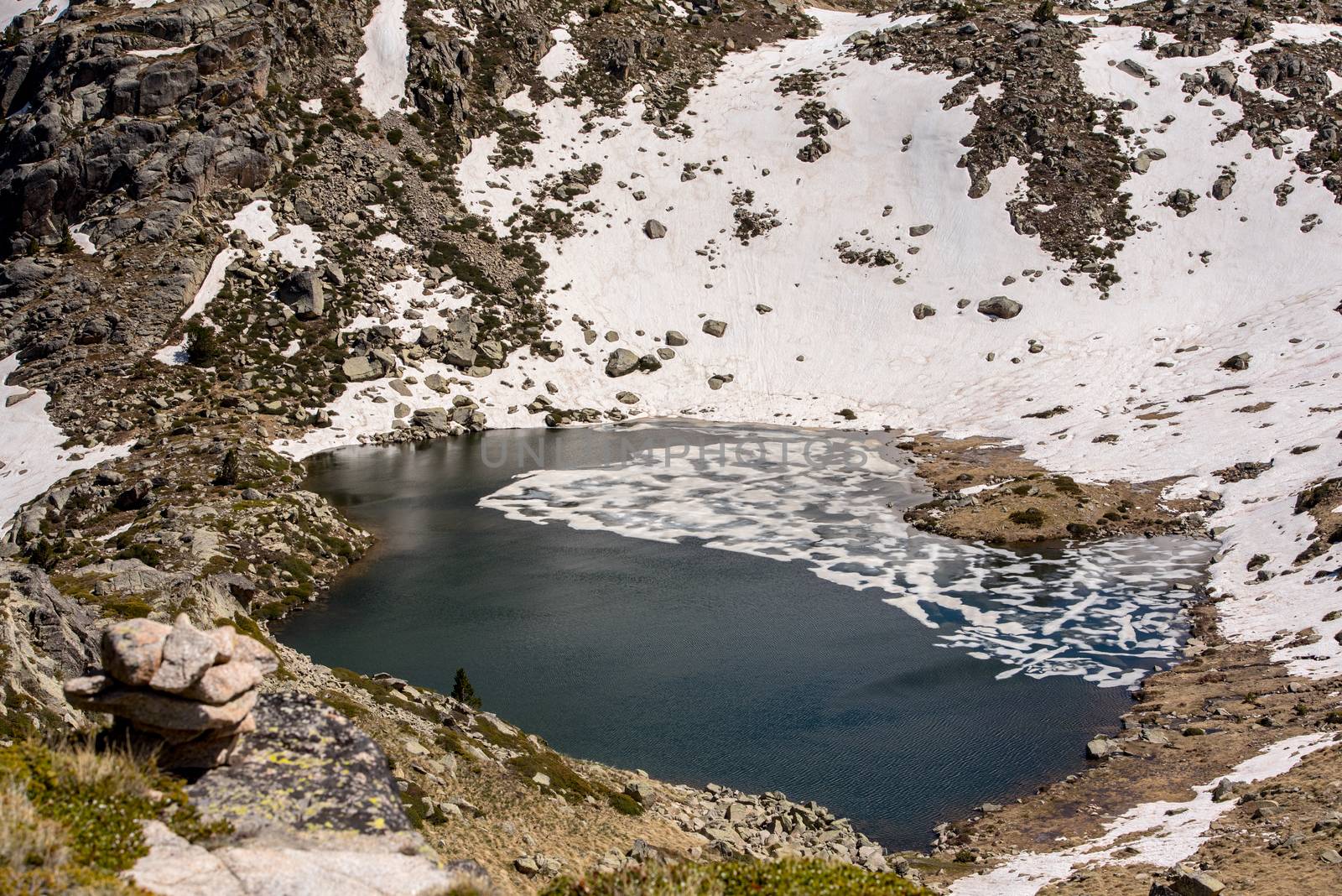 Lake in the circuit of Lake Pessons Grau Roig, Andorra.