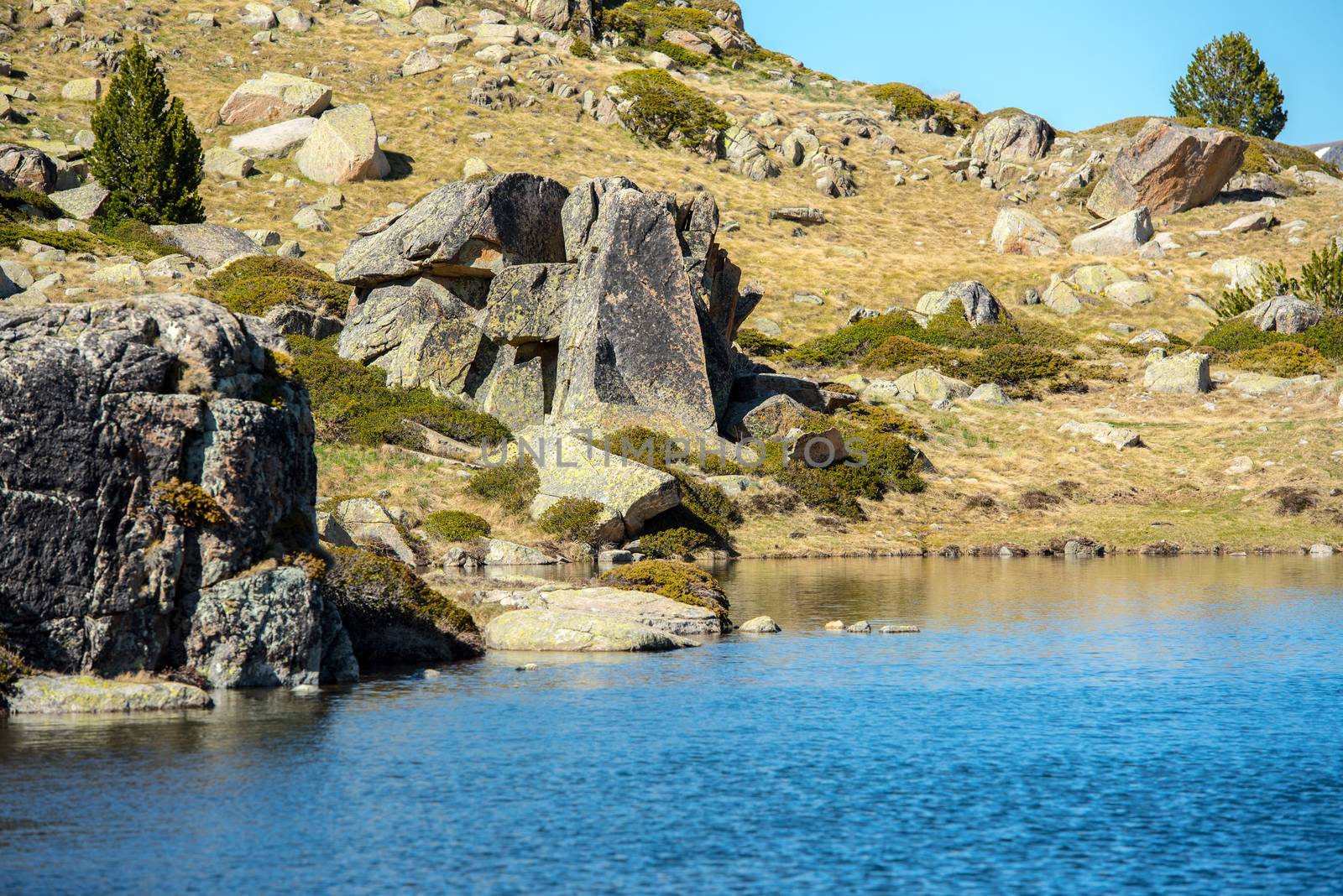 Lake in the circuit of Lake Pessons Grau Roig, Andorra.