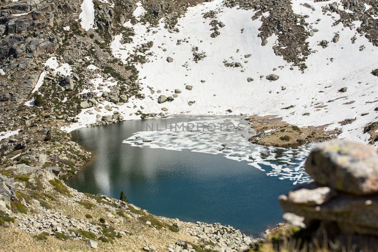 Lake in the circuit of Lake Pessons Grau Roig, Andorra.