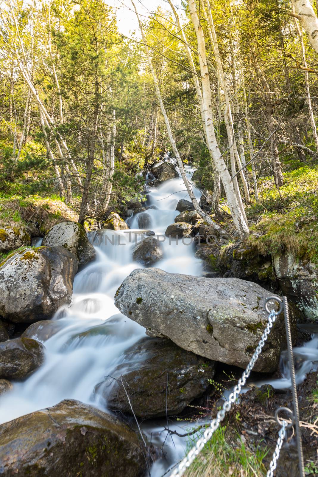 Waterfall in the Riu de la Bor in L Aldosa de Canillo in Andorra by martinscphoto