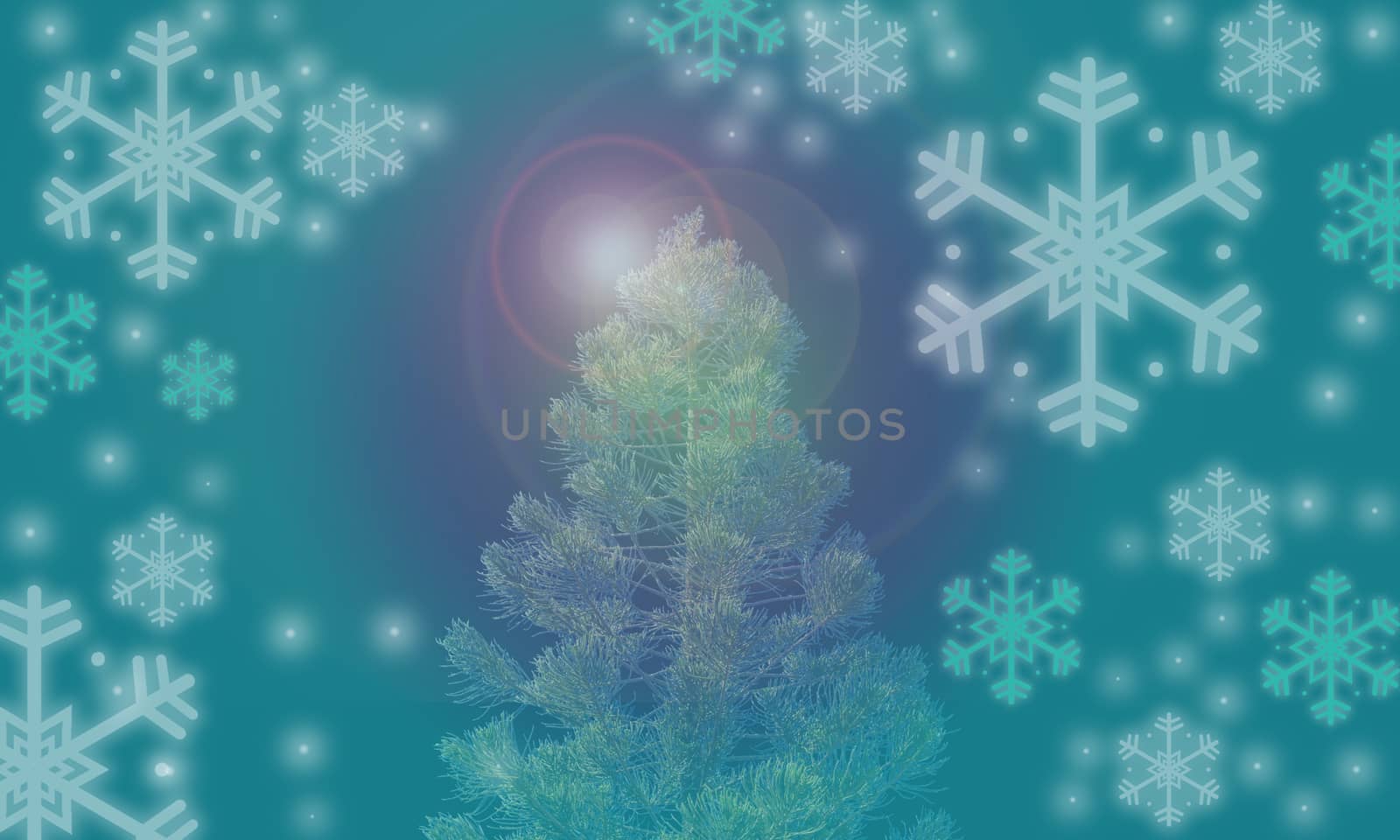 Multiple color Christmas Background and White and green Snowflak by Unimages2527