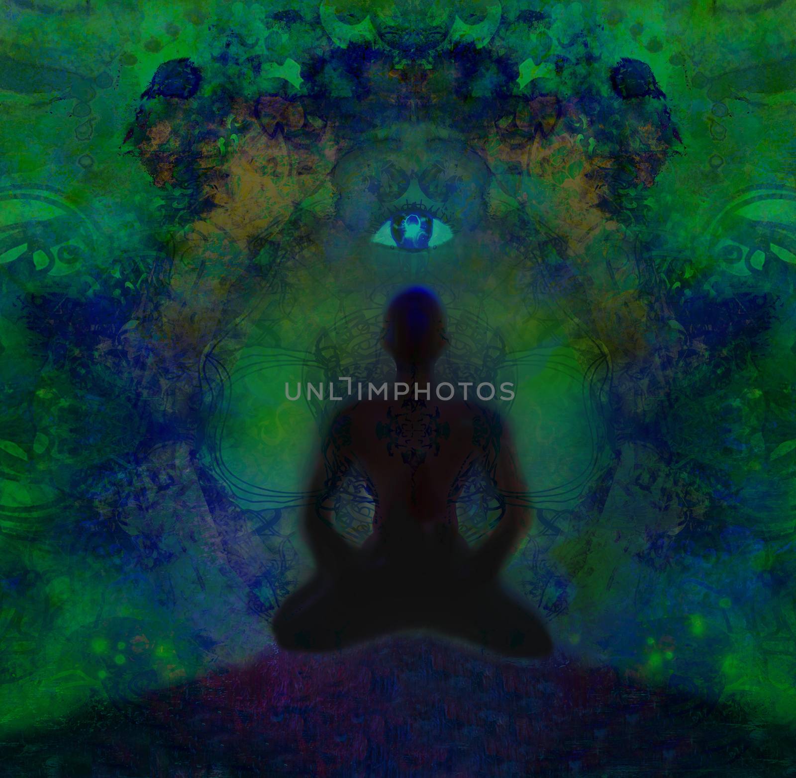 Man with third eye, psychic supernatural senses by JackyBrown