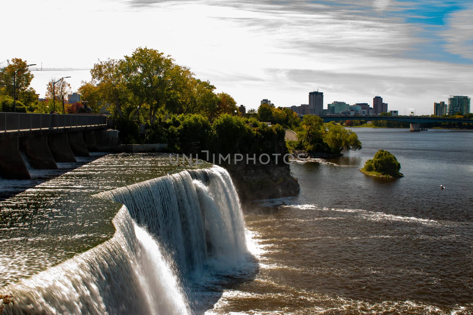 The popular rideau falls in Ottawa Canada. High quality photo