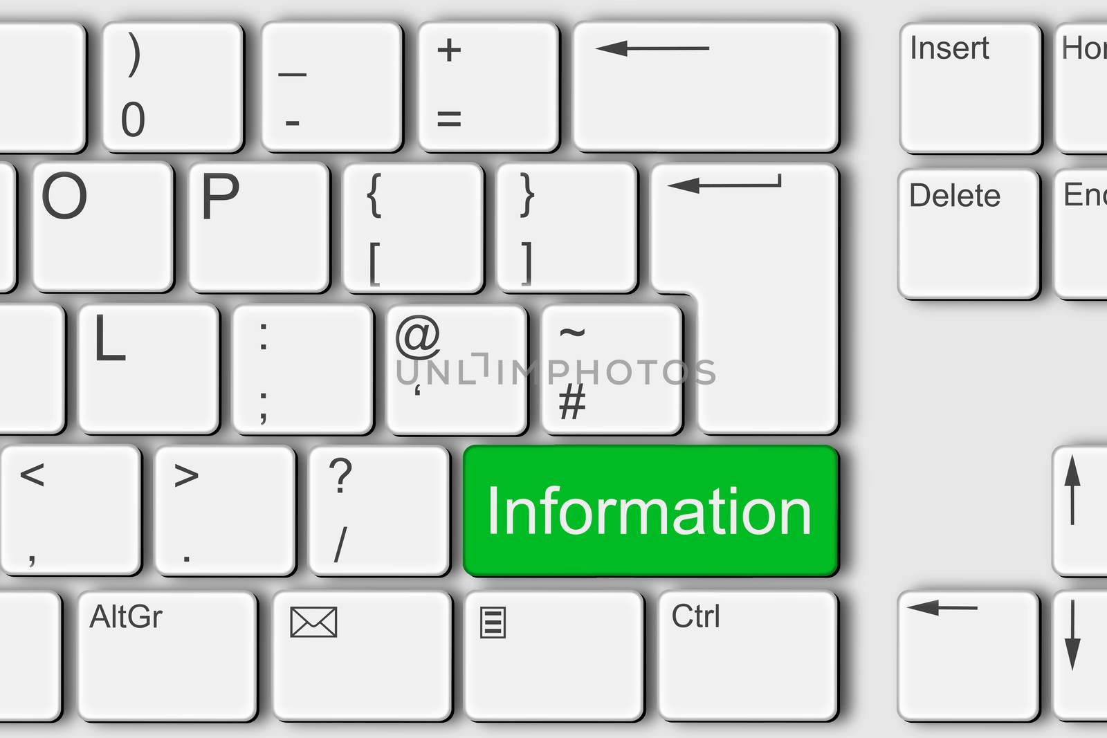 An information concept PC computer keyboard 3d illustration
