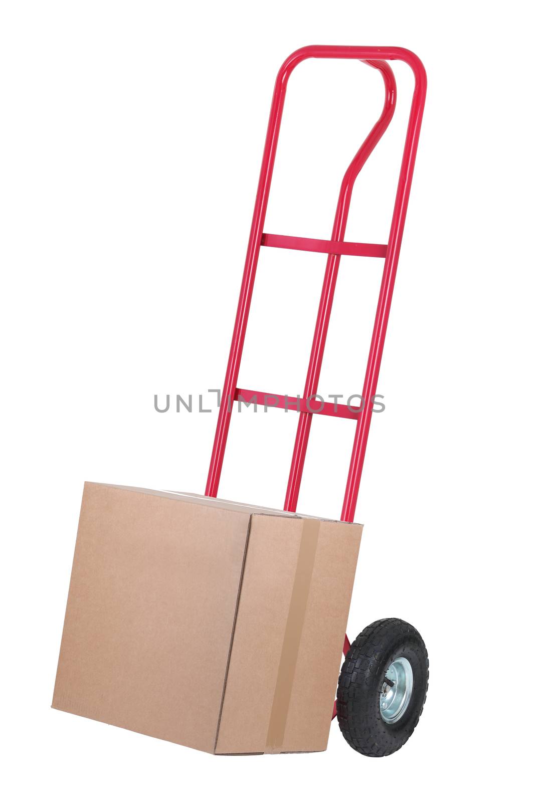A trolley sack barrow with parcel for delivery