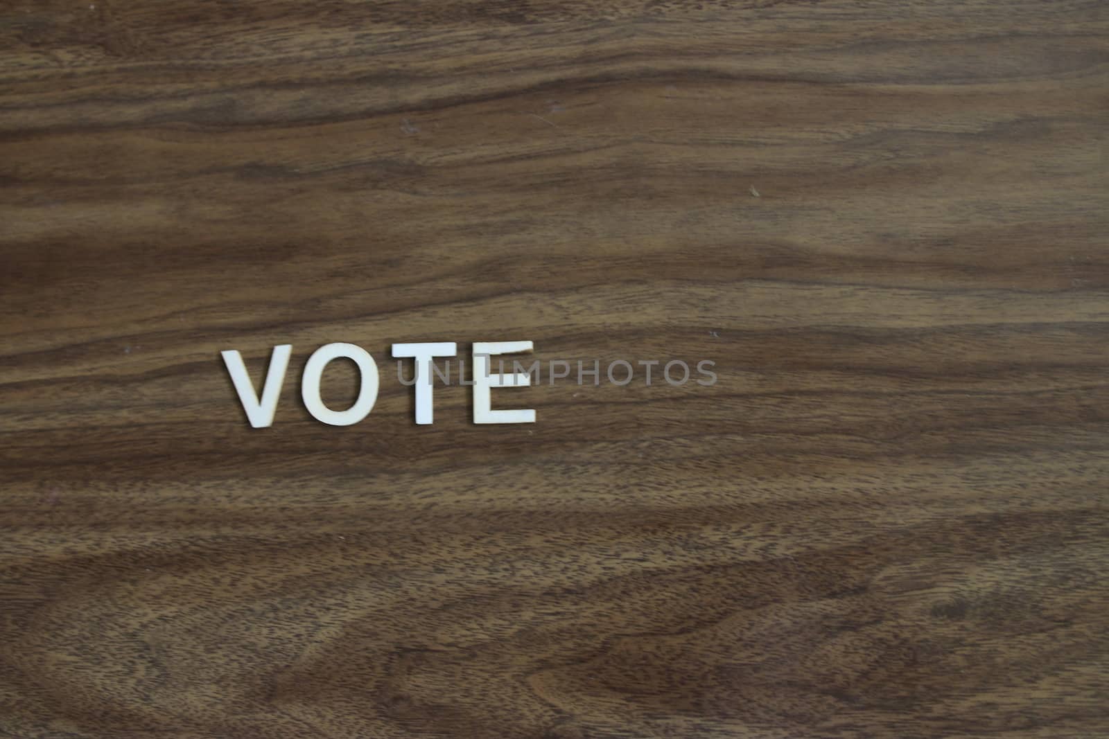 Vote Concept Metal Letterpress Word in Drawer. High quality photo