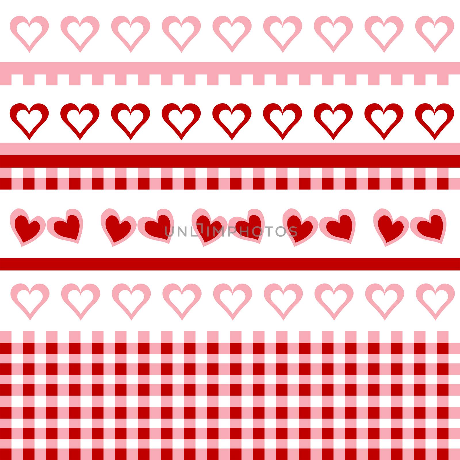 Seamless pattern with doodle hearts