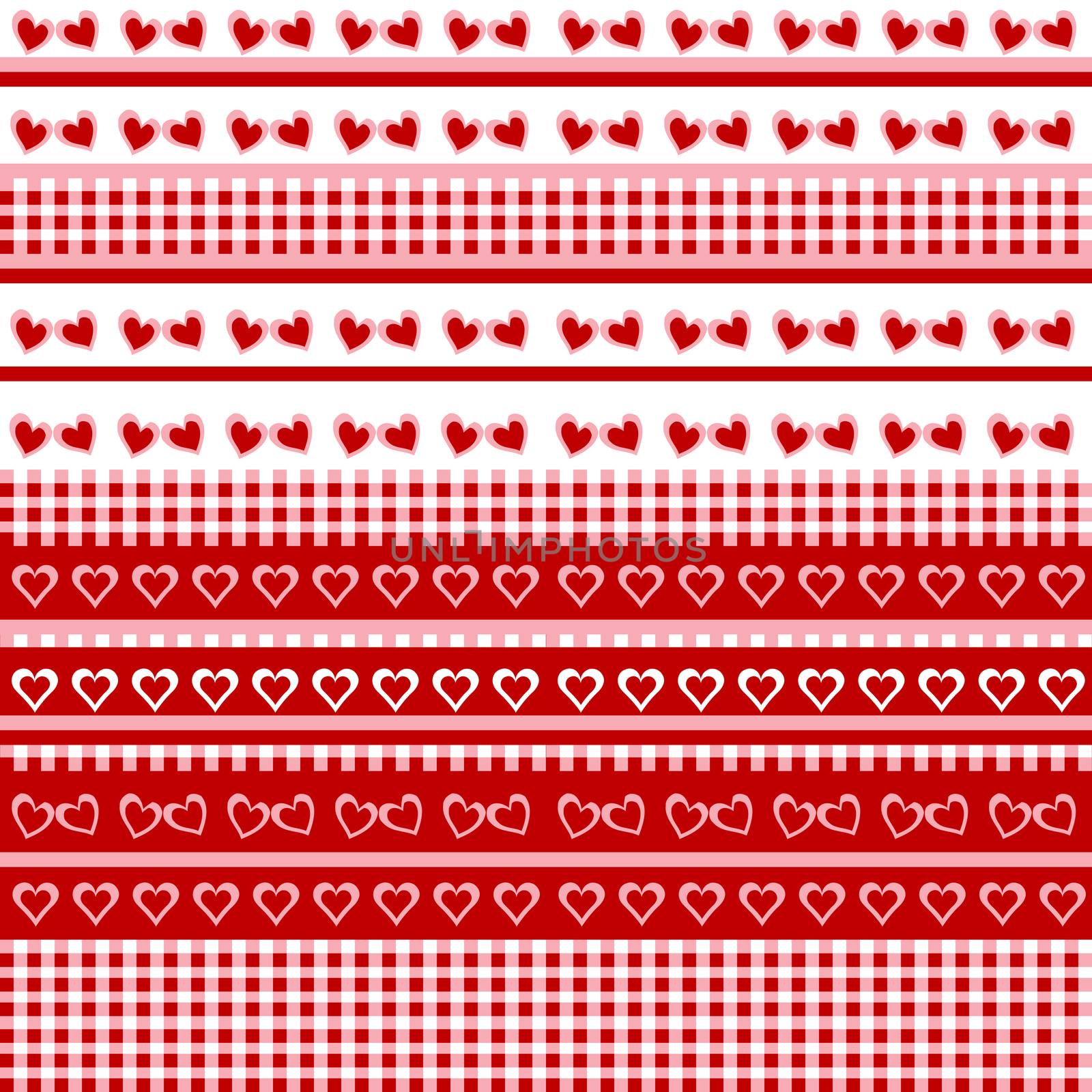 Seamless background with hearts and tablecloth by hibrida13