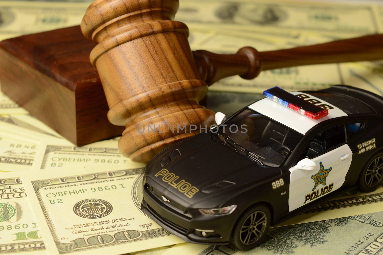 A conceptual image based on the theme of a police auction.