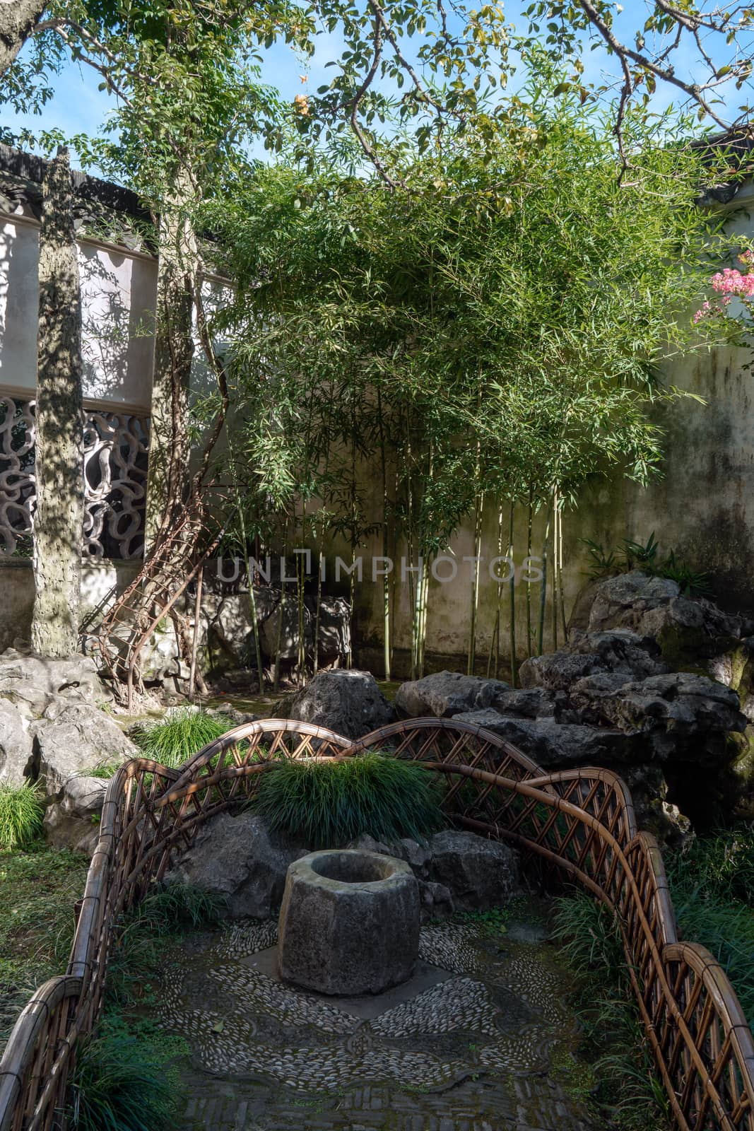 Ancient architecture in the Suzhou Garden in China. by vinkfan