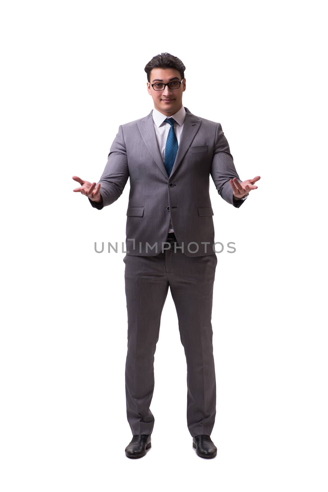 Handsome businessman isolated on white background