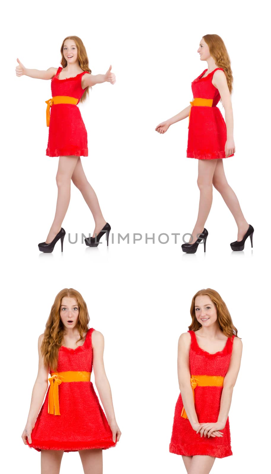 Young beautiful girl isolated on white