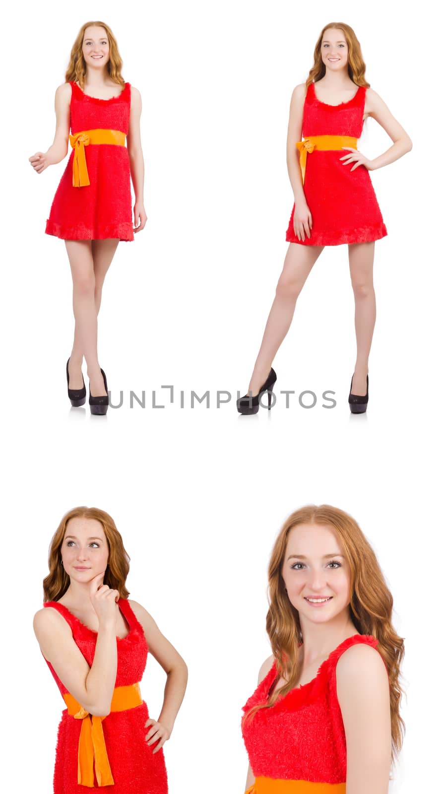 Young beautiful girl isolated on white