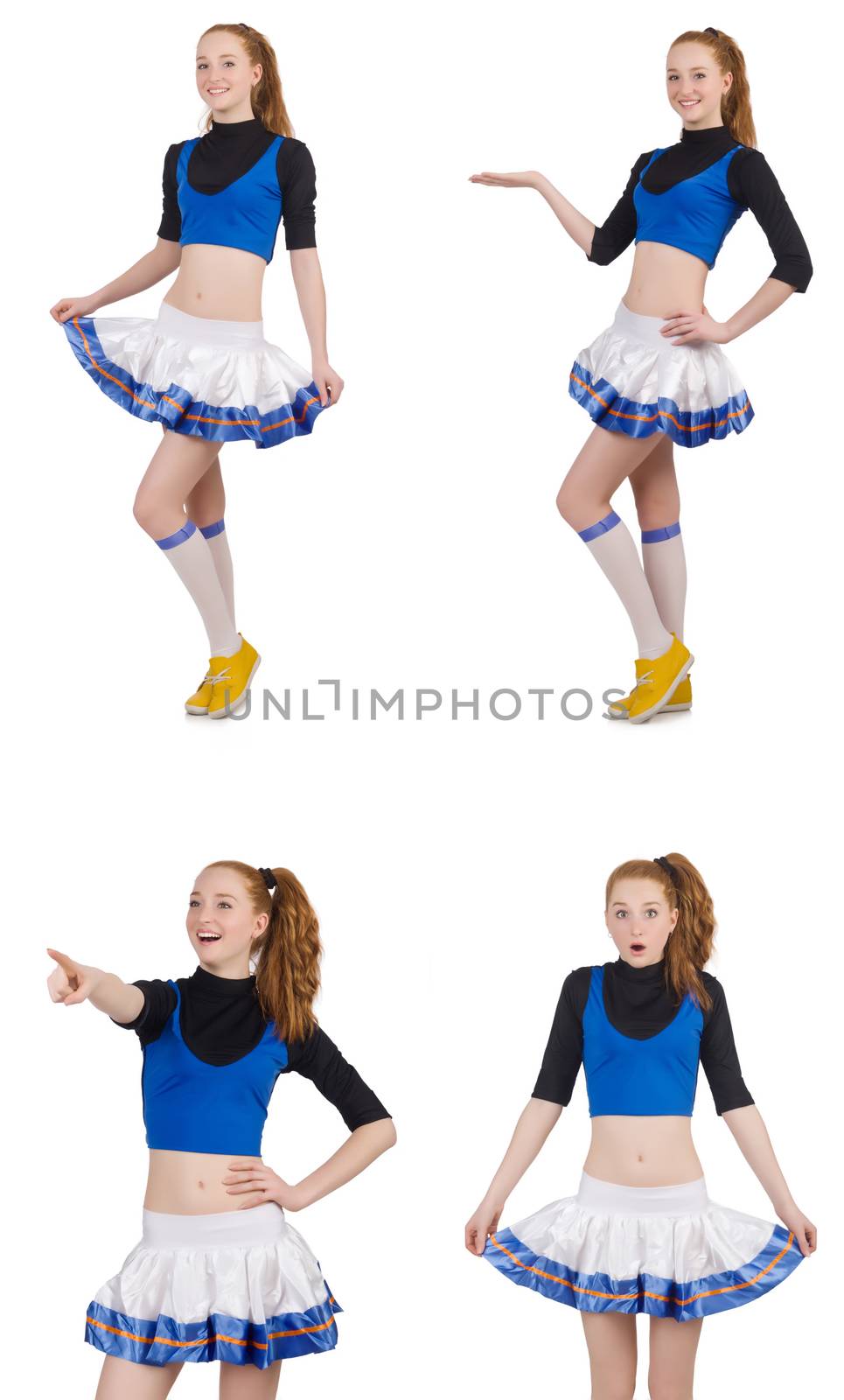 Cheerleader isolated on the white background