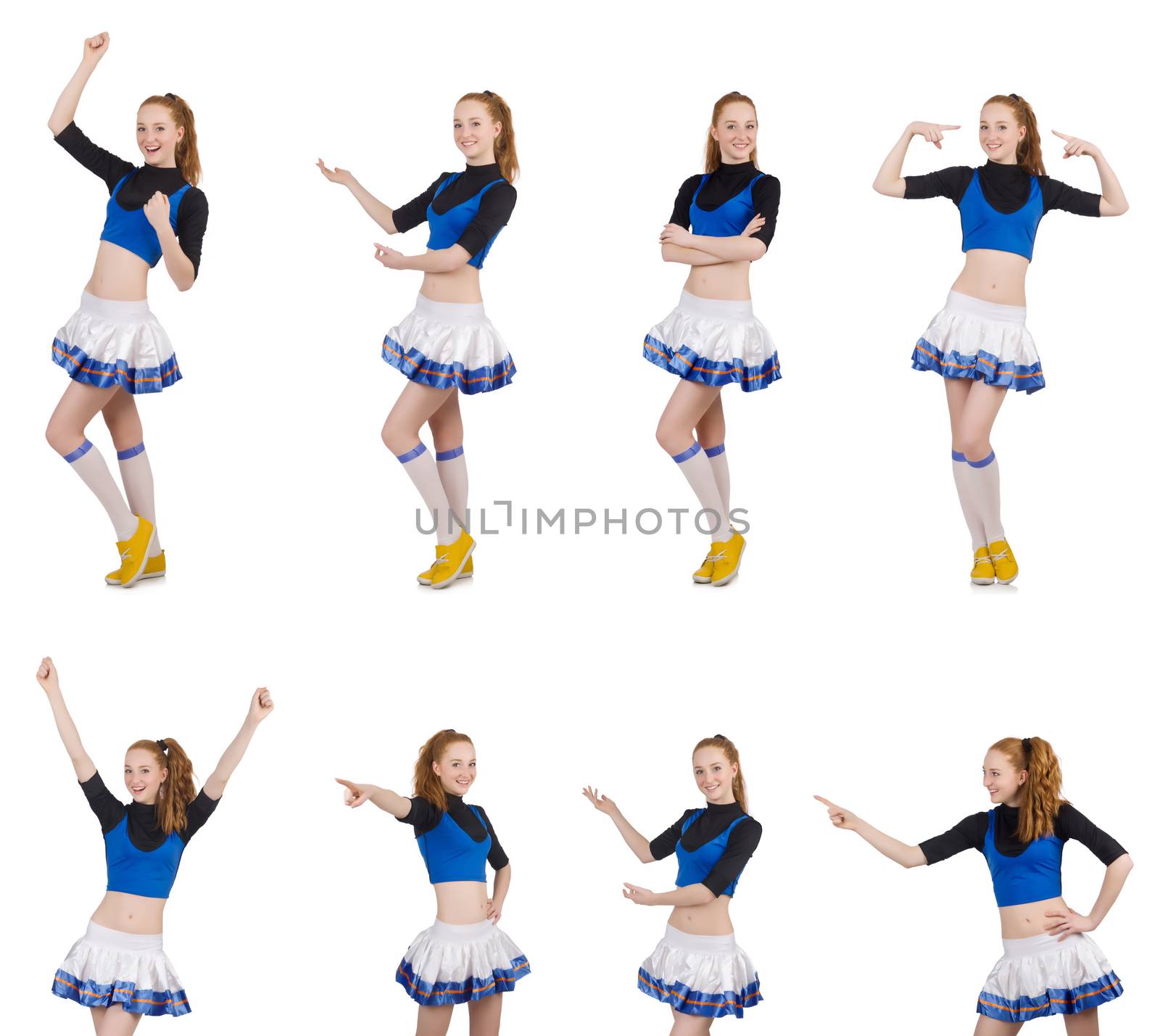 Cheerleader isolated on the white background
