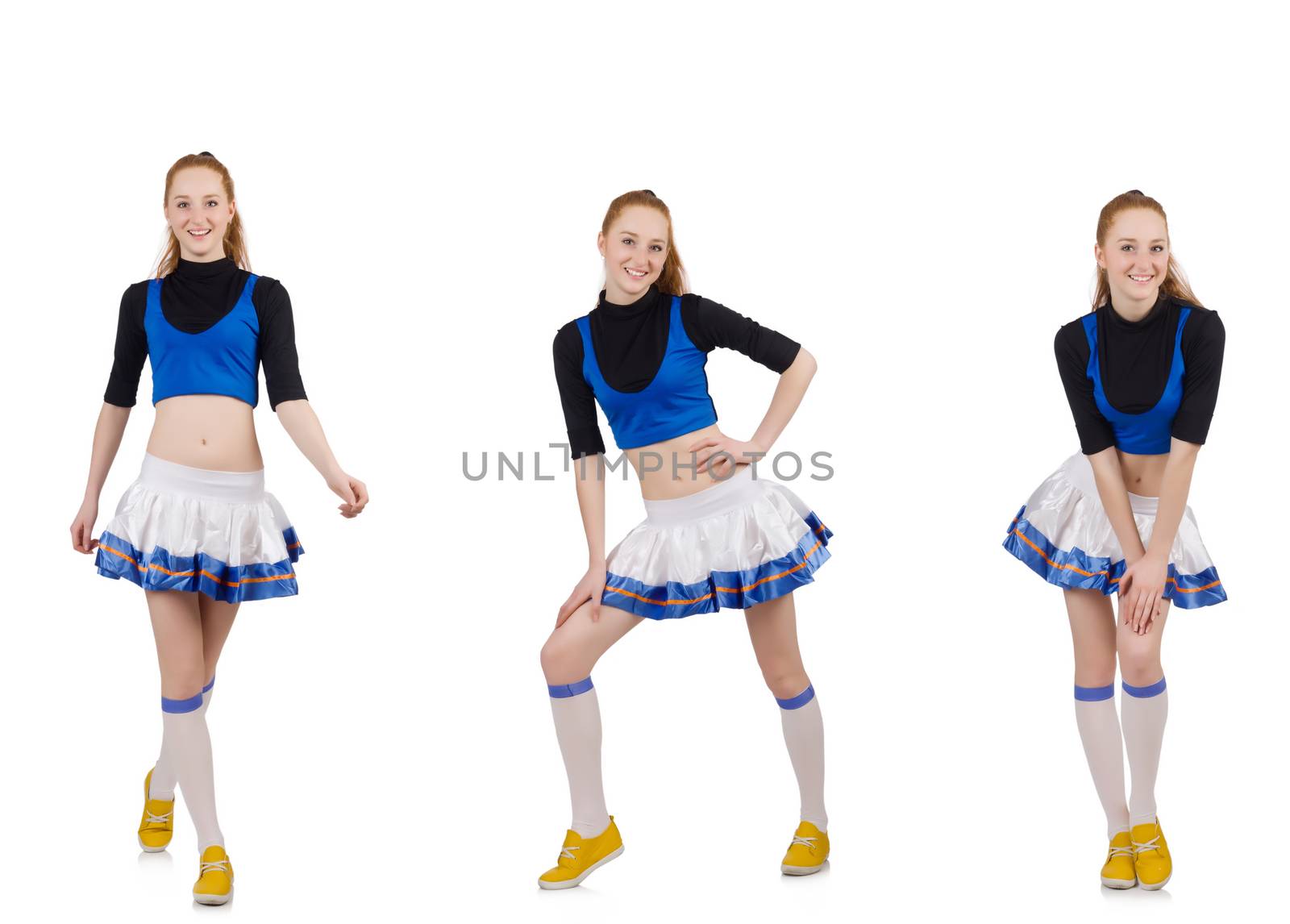 Cheerleader isolated on the white background