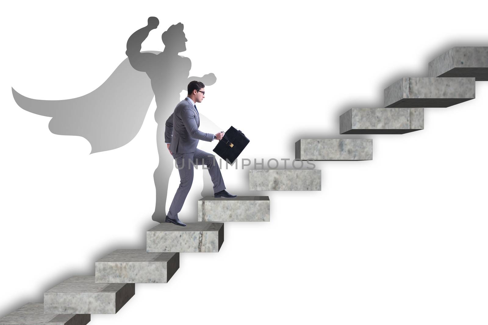 Businessman with aspiration of becoming superhero