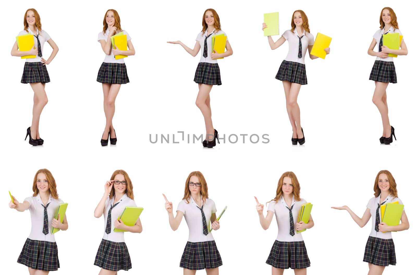 Young student isolated on the white