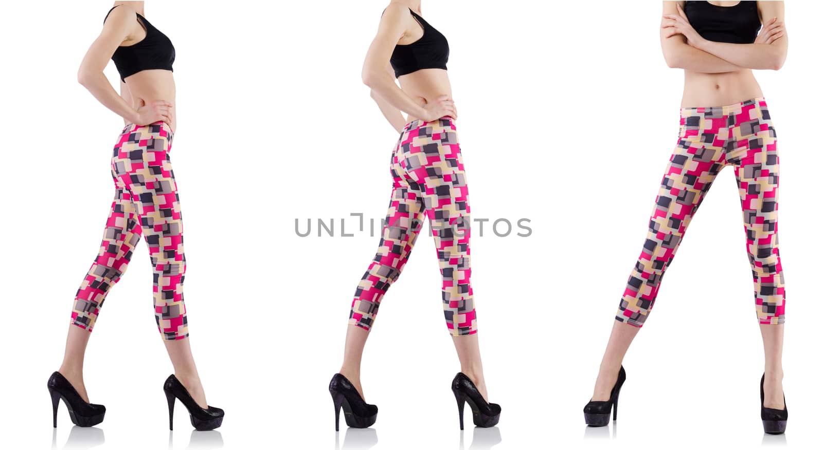 Woman legs isolated on the white background