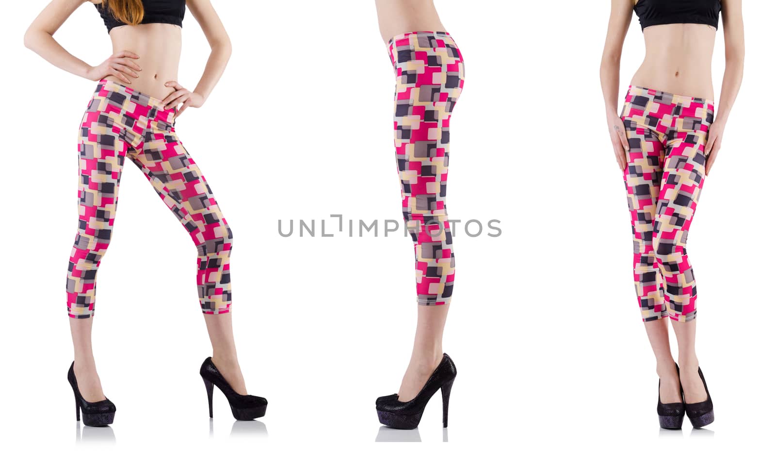 Woman legs isolated on the white background