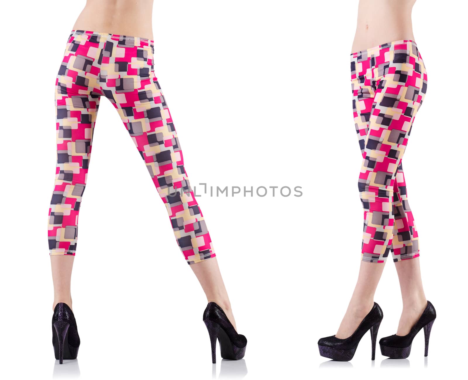 Woman legs isolated on the white background
