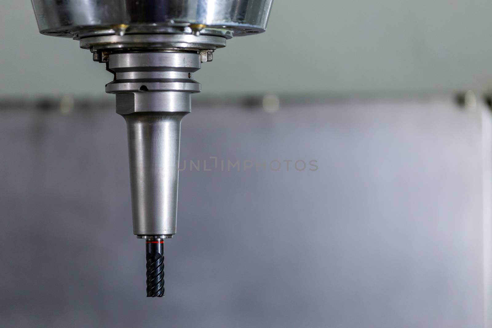 carbide mill in slim hydraulic chuck in vertical cnc milling machine, TiAlN Titanium Aluminum Nitride black coating