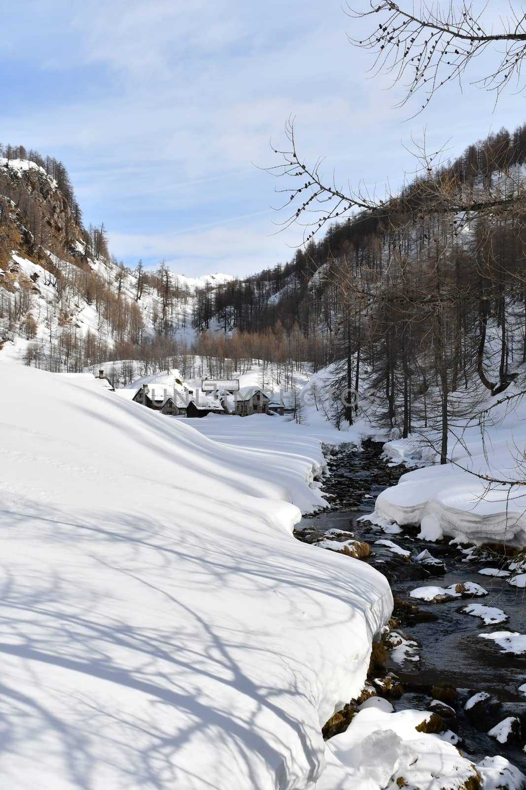 Alpe di Devero landscape in winter