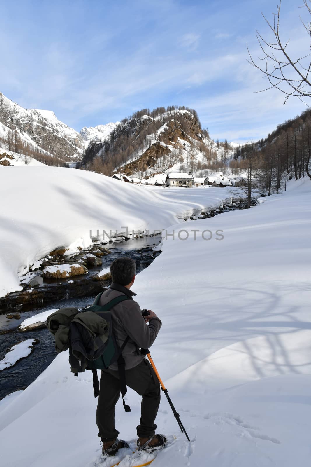 Alpe di Devero landscape in winter